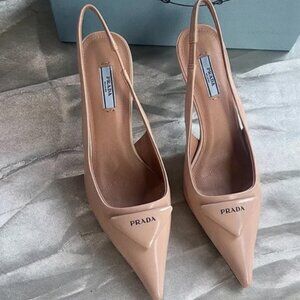 Prada Powder Pink Slingback Pumps, EU 38 - New With Box